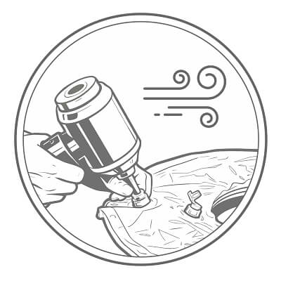 Автопылесосом STL надувают резиновый круг