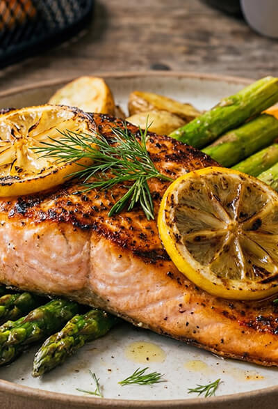 Лосось с лимоном