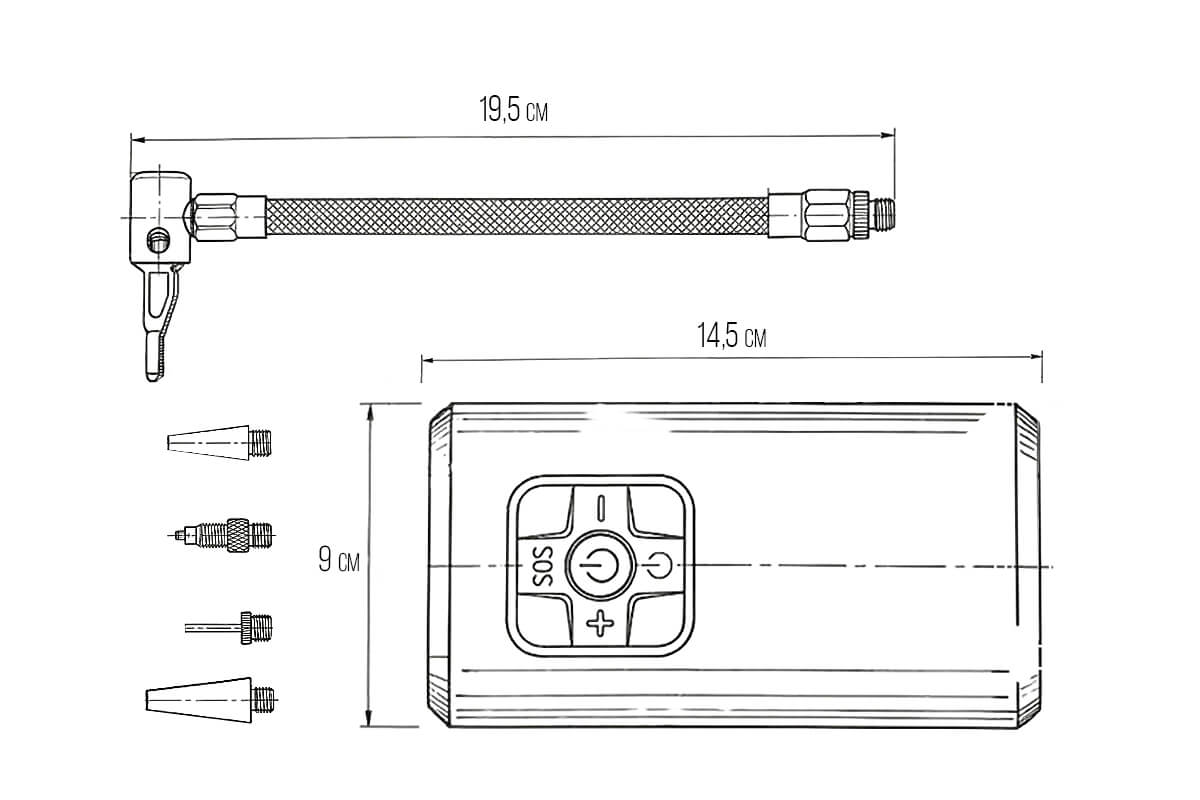 Схематическое изображение аэрогриля STL AF-9001a с размерами на белом фоне.